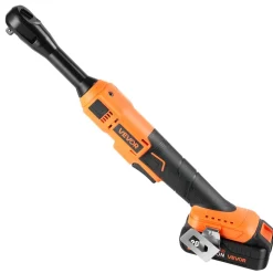 VEVOR Cordless Ratchet Wrench, 3/8 inch Drive, 230 RPM, up to 66 ft-lbs of Torque, Battery Powered Electric Ratchet Wrench Set with Two 2.0Ah Batteries, Charger, Sockets, Adaptors and Cloth Bag