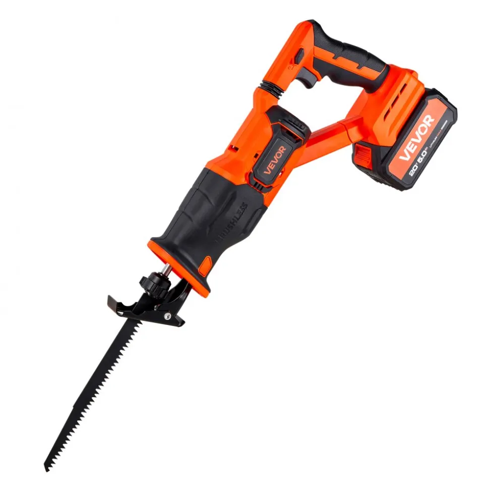 VEVOR Cordless Reciprocating Saw, 20 V, 3000 SPM Variable Speed, 1 inch Stroke Length, Electric Reciprocating Saw with Battery, Charger, 8 Blades, and Carrying Bag, for Wood and Plastic Cutting