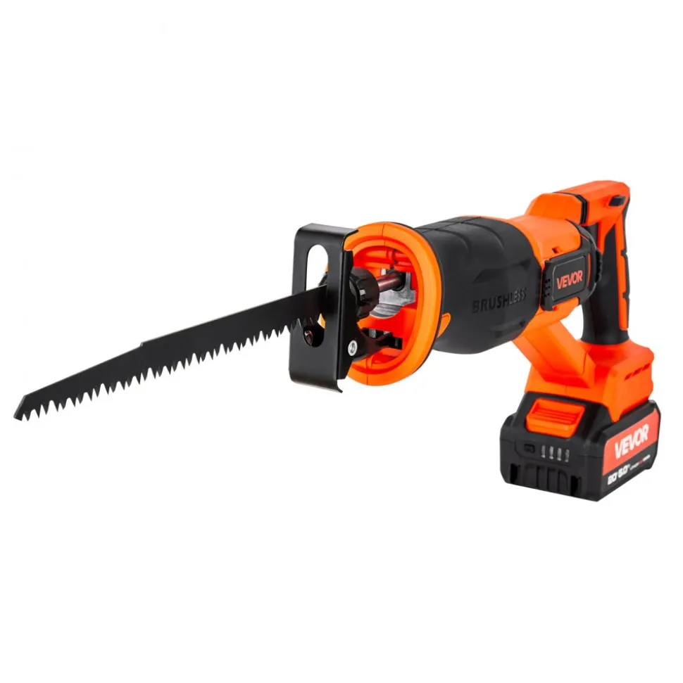VEVOR Cordless Reciprocating Saw, 20 V, 3000 SPM Variable Speed, 1 inch Stroke Length, Electric Reciprocating Saw with Battery, Charger, 8 Blades, and Carrying Bag, for Wood and Plastic Cutting