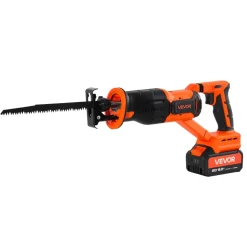 VEVOR Cordless Reciprocating Saw, 20 V, 3000 SPM Variable Speed, 1 inch Stroke Length, Electric Reciprocating Saw with Battery, Charger, 8 Blades, and Carrying Bag, for Wood and Plastic Cutting