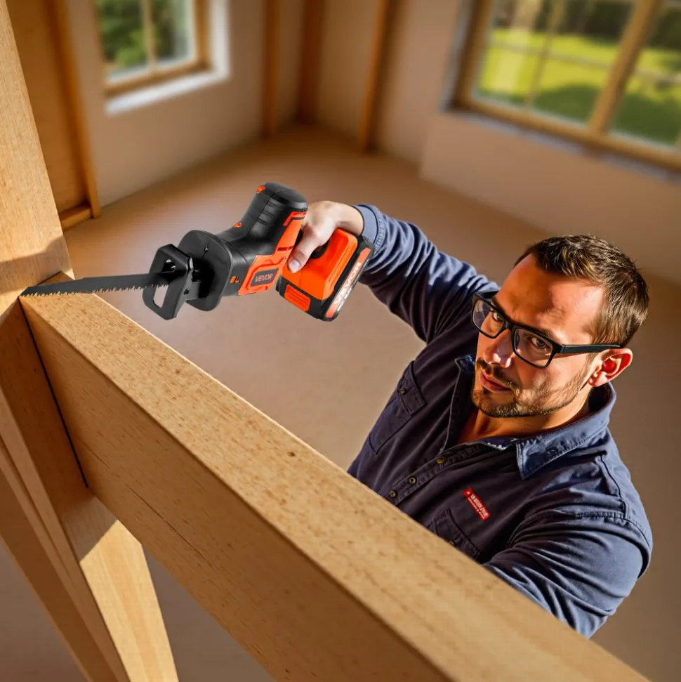 VEVOR Cordless Reciprocating Saw, 20 V, 3000 SPM Variable Speed, 1 inch Stroke Length, Electric Reciprocating Saw with Battery, Charger, 8 Blades, and Carrying Bag, for Wood, Metal and Plastic Cutting