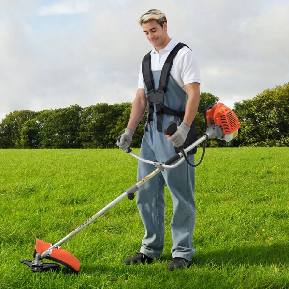 VEVOR Cordless String Trimmer, 43 cc 2-Stroke, Gas Powered Weed Wacker, 17" Cordless Grass Trimmer, Multi-Functional Lawn Edger with Shoulder Strap & 3T Blade, Weed Eater for Quick Grass Cleaning