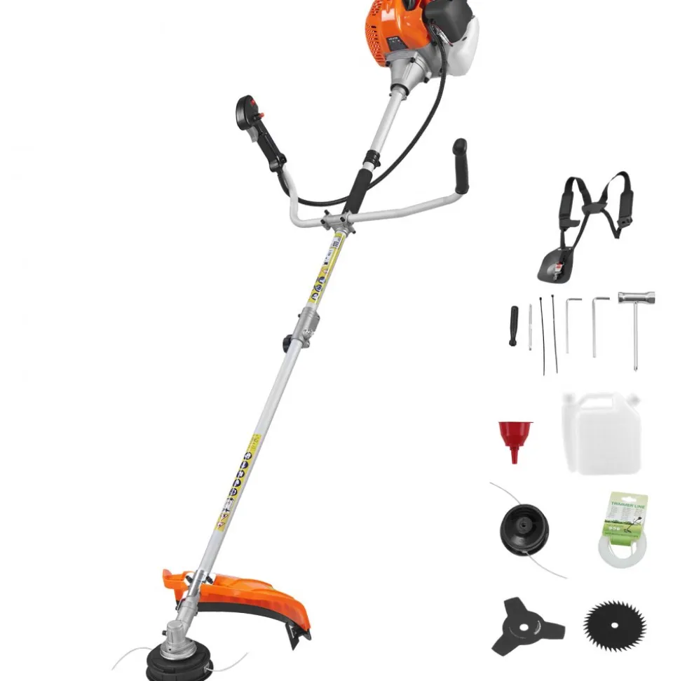 VEVOR Cordless String Trimmer, 52 cc 2-Stroke, Gas Powered Weed Wacker, 17" Cordless Grass Trimmer, Multi-Functional Lawn Edger with Shoulder Strap & 3T Blade, Weed Eater for Quick Grass Cleaning