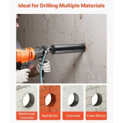 VEVOR Core Drill Bit, 3-1/2 inch Diameter, 14 inch Drilling Depth, 1-1/4 in-7 Internal Thread, High-Precision Welding Technology, Wet Diamond Core Bit for Reinforced Concrete, Bricks, and Masonry