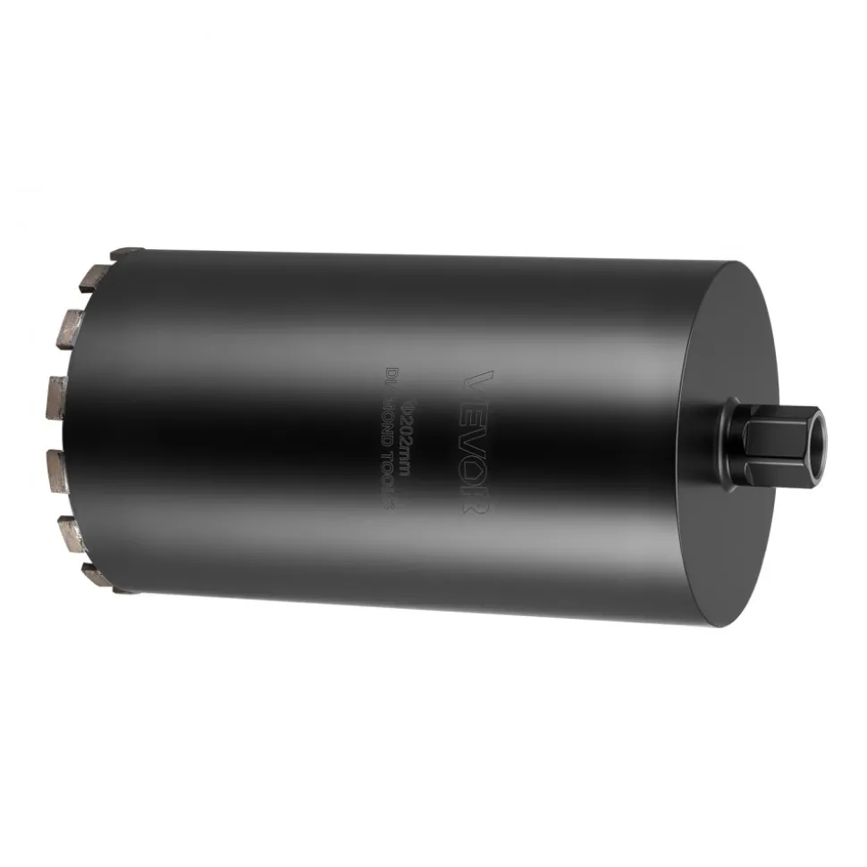 VEVOR Core Drill Bit, 2-1/2 inch Diameter, 9-1/2 inch Drilling Depth, 5/8-11 Internal Thread, Diamond Dry Coring Bit with 3 Adapters, Pilot Drill and Hex Wrench, for Concrete, Red Bricks, and Masonry