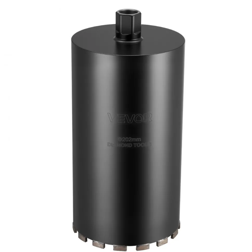 VEVOR Core Drill Bit, 2-1/2 inch Diameter, 9-1/2 inch Drilling Depth, 5/8-11 Internal Thread, Diamond Dry Coring Bit with 3 Adapters, Pilot Drill and Hex Wrench, for Concrete, Red Bricks, and Masonry