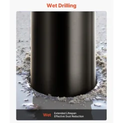 VEVOR Core Drill Bit, 2-1/2 inch Diameter, 9-1/2 inch Drilling Depth, 5/8-11 Internal Thread, Diamond Dry Coring Bit with 3 Adapters, Pilot Drill and Hex Wrench, for Concrete, Red Bricks, and Masonry