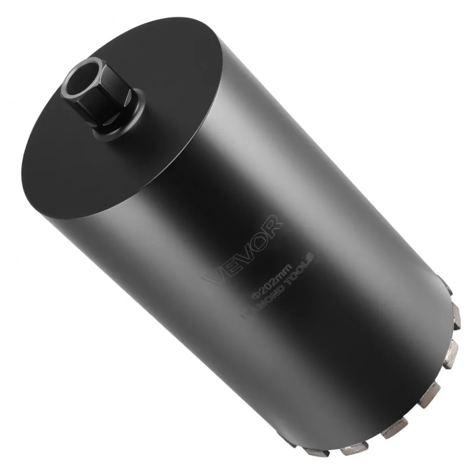 VEVOR Core Drill Bit, 2-1/2 inch Diameter, 9-1/2 inch Drilling Depth, 5/8-11 Internal Thread, Diamond Dry Coring Bit with 3 Adapters, Pilot Drill and Hex Wrench, for Concrete, Red Bricks, and Masonry