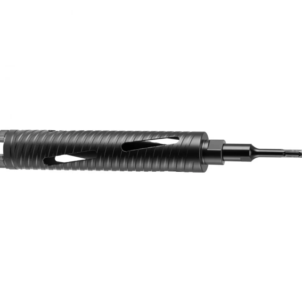VEVOR Core Drill Bit, 2 inch Diameter, 9-1/2 inch Drilling Depth, 5/8-11 Internal Thread, Diamond Dry Coring Bit with 3 Adapters, Pilot Drill and Hex Wrench, for Concrete, Red Bricks, and Masonry