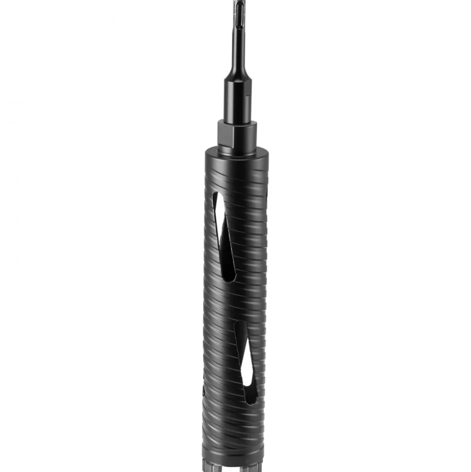 VEVOR Core Drill Bit, 2 inch Diameter, 9-1/2 inch Drilling Depth, 5/8-11 Internal Thread, Diamond Dry Coring Bit with 3 Adapters, Pilot Drill and Hex Wrench, for Concrete, Red Bricks, and Masonry