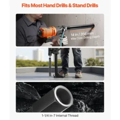 VEVOR Core Drill Bit, 6 Pieces, 1/2/3/4/5/6 inch Diameter, 14 inch Drilling Depth, 1-1/4 in-7 Internal Thread, High-Precision Welding, Wet Diamond Core Bit for Reinforced Concrete, Bricks, and Masonry