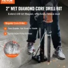 VEVOR Core Drill Bit, 2" Wet Diamond Core Drill Bits, 14" Drilling Depth Concrete Core Drill Bit with Saw Blade, 1-1/4"-7 Inner Thread, Laser Welding, Diamond Wet Coring Bit for Concrete Brick
