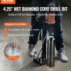 VEVOR Core Drill Bit, 4.25" Wet Diamond Core Drill Bits, 14" Drilling Depth Concrete Core Drill Bit with Saw Blade, 1-1/4"-7 Inner Thread, Laser Welding, Diamond Wet Coring Bit for Concrete Brick