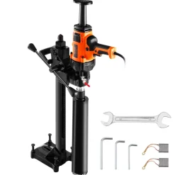 VEVOR Core Drill Machine, 0.8-6.3in Drilling Diameter Handheld Diamond Core Drill Rig with Stand and Core Drill Bit, 2000W Rugged Concrete Core Drill, Wet and Dry Use, For Concrete, Brick, Marble