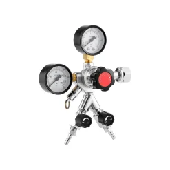 VEVOR CO2 Regulator, Dual-Gauge Dual-Valve Beer Keg Regulator, 0–60 PSI Adjustable Pressure, Heavy-Duty CO2 Tank Gas Regulator with 2 Check Valves, for Draft Beer Homebrewing, Fits CGA320 Interface