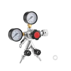 VEVOR CO2 Regulator, Dual-Gauge Dual-Valve Beer Keg Regulator, 0–60 PSI Adjustable Pressure, Heavy-Duty CO2 Tank Gas Regulator with 2 Check Valves, for Draft Beer Homebrewing, Fits CGA320 Interface