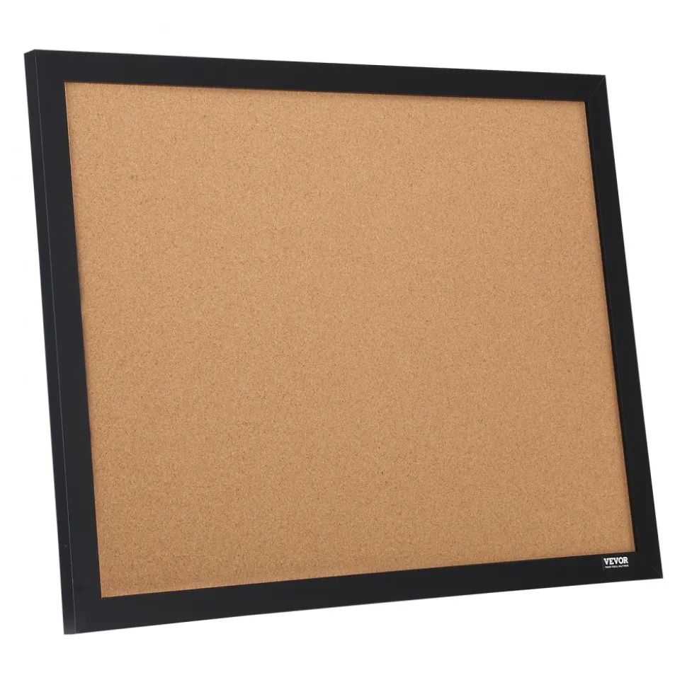 VEVOR Cork Board, 36x24 inches Bulletin Board with MDF Sticker Frame, Vision Board Includes 10 Pushpins, for Display and Decoration in Office Home and School