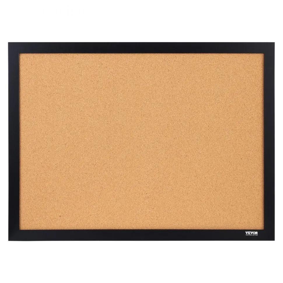 VEVOR Cork Board, 24 x 18 inches, Double-sided Bulletin Board with MDF Sticker Frame, Vision Board Includes 10 Pushpins, for Display and Decoration in Office Home and School