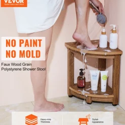 VEVOR Corner Shower Bench, 16.5