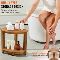 VEVOR Corner Shower Bench, 16.5