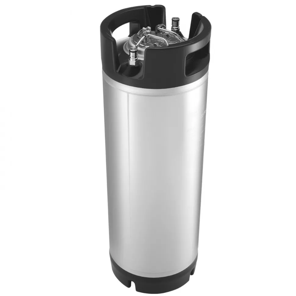 VEVOR Corny Keg, 5 Gallon Ball Lock Keg, SUS304 Cold Brew Kegs with Dual Rubber Handles & Heavy-Duty Rubber Bottom, Brewing Equipment for Home Brewing Party, 1 PCS