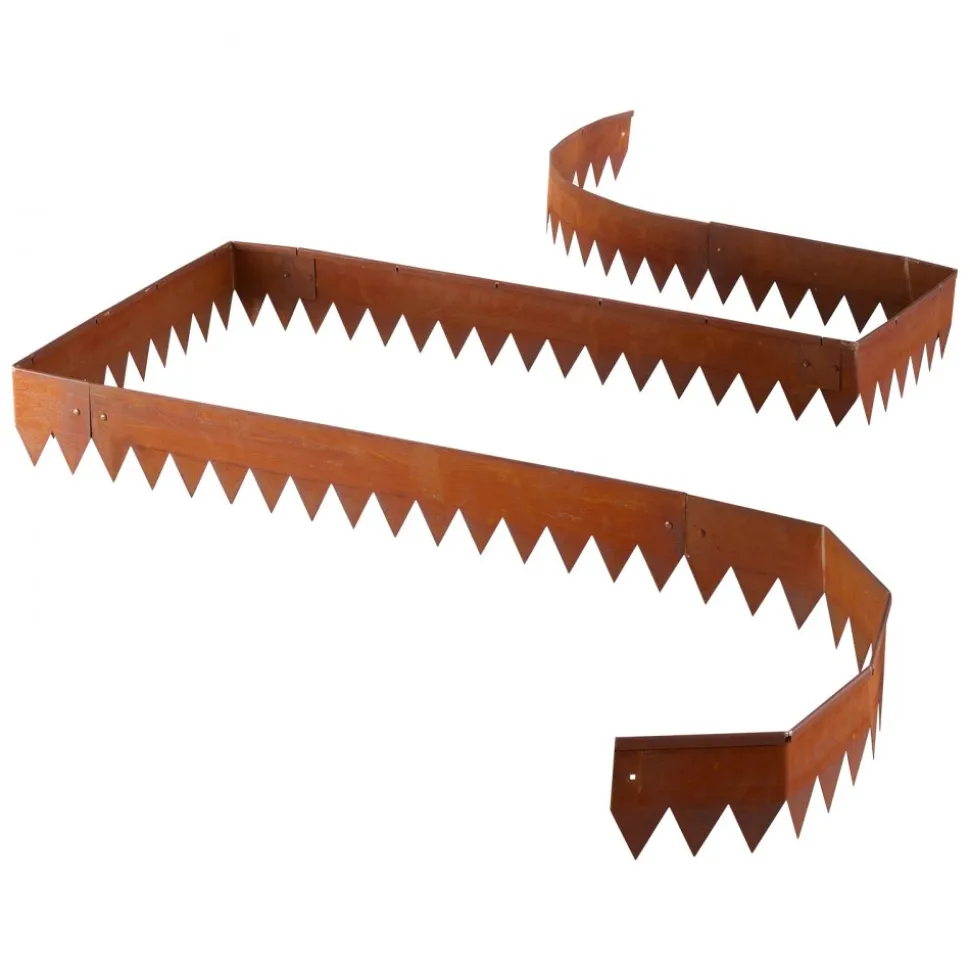 VEVOR Corten Steel Landscape Edging, 6-Pack 40 x 6 Inch Metal Edging for Landscaping with 8 Connecting Plates, Bendable Metal Garden Edge Border for Flower Bed, Yard Pathway, Rust