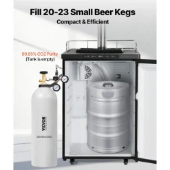 VEVOR CO2 Tank, 20 lbs New Aluminum Alloy Cylinder, CO2 Air Tank with Light Spray Coating, CGA320 Valve, Handle & Purple Copper Siphon, DOT Approved Cylinder for Draft Beer Dispensing and Soda Maker