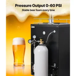 VEVOR CO2 Tank, 20 lbs New Aluminum Alloy Cylinder, CO2 Air Tank with Light Spray Coating, CGA320 Valve, Handle & Purple Copper Siphon, DOT Approved Cylinder for Draft Beer Dispensing and Soda Maker