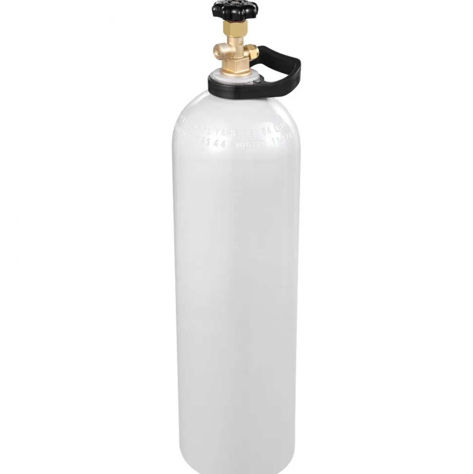 VEVOR CO2 Tank, 15 lbs New Aluminum Alloy Cylinder, CO2 Air Tank with Light Spray Coating, CGA320 Valve, Handle & Adjustable Pressure, DOT Approved Cylinder for Draft Beer Dispensing and Soda Maker