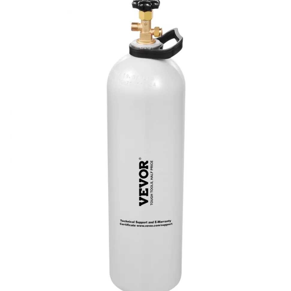 VEVOR CO2 Tank, 15 lbs New Aluminum Alloy Cylinder, CO2 Air Tank with Light Spray Coating, CGA320 Valve, Handle & Adjustable Pressure, DOT Approved Cylinder for Draft Beer Dispensing and Soda Maker