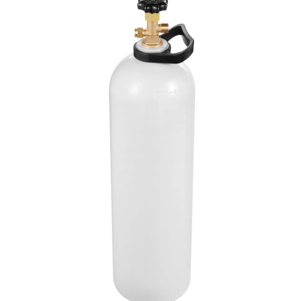 VEVOR CO2 Tank, 15 lbs New Aluminum Alloy Cylinder, CO2 Air Tank with Light Spray Coating, CGA320 Valve, Handle & Adjustable Pressure, DOT Approved Cylinder for Draft Beer Dispensing and Soda Maker