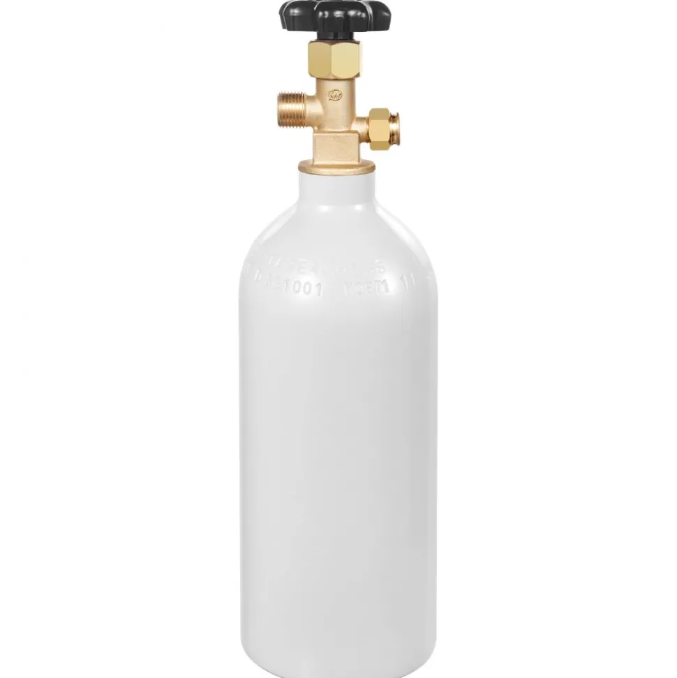 VEVOR CO2 Tank, 2.5 lbs New Aluminum Alloy Cylinder, CO2 Air Tank with Light Gray Spray Coating, CGA320 Valve & Adjustable Pressure, DOT Approved Cylinder for Draft Beer Dispensing and Soda Maker