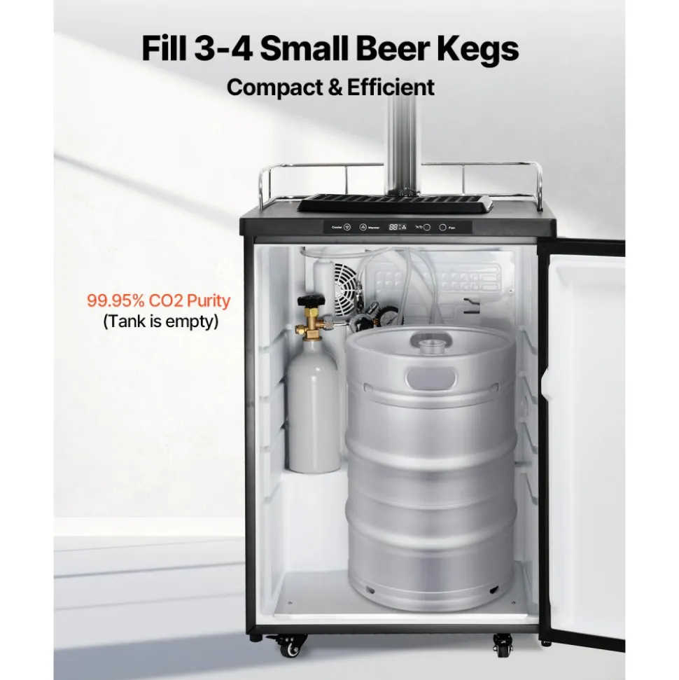 VEVOR CO2 Tank, 2.5 lbs New Aluminum Alloy Cylinder, CO2 Air Tank with Light Gray Spray Coating, CGA320 Valve & Adjustable Pressure, DOT Approved Cylinder for Draft Beer Dispensing and Soda Maker