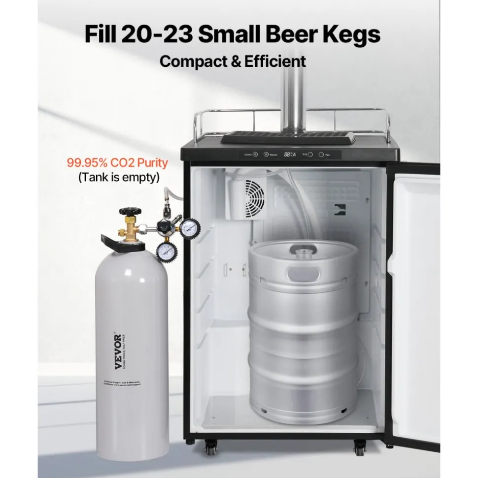VEVOR CO2 Tank, 20 lbs New Aluminum Alloy Cylinder, CO2 Air Tank with Spray Coating, CGA320 Valve, Handle & Adjustable Pressure, DOT & TC Approved Cylinder for Draft Beer Dispensing and Soda Maker