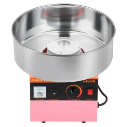 VEVOR Cotton Candy Machine Commercial, 1000W Electric Candy Floss Maker, Easy Use with 15 inch Stainless Steel Bowl and Sugar Scoop, Makes Hard Candy for Home Kids Birthday, Family Party, Pink