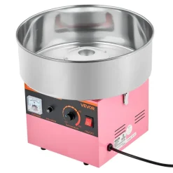 VEVOR Cotton Candy Machine Commercial, 1000W Electric Candy Floss Maker, Easy Use with 15 inch Stainless Steel Bowl and Sugar Scoop, Makes Hard Candy for Home Kids Birthday, Family Party, Pink