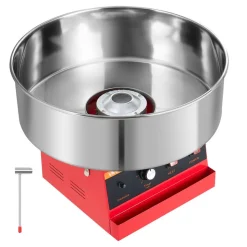 VEVOR Cotton Candy Machine Commercial 1000W Electric Candy Floss Maker Red, Ideal for Home, Carnival, Birthday, Family Party, Easy Use with 20.5 in Stainless Steel Bowl, Storage Tray and Sugar Scoop