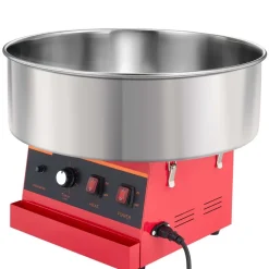VEVOR Cotton Candy Machine Commercial 1000W Electric Candy Floss Maker Red, Ideal for Home, Carnival, Birthday, Family Party, Easy Use with 20.5 in Stainless Steel Bowl, Storage Tray and Sugar Scoop