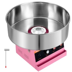VEVOR Cotton Candy Machine Commercial 1000W Electric Candy Floss Maker Pink, Ideal for Home, Carnival, Birthday, Family Party, Easy Use with 20.5 in Stainless Steel Bowl, Storage Tray and Sugar Scoop