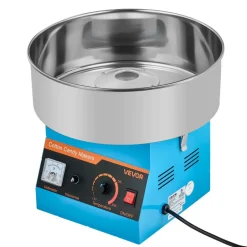 VEVOR Cotton Candy Machine Commercial, 1000W Electric Candy Floss Maker, Easy Use with 15 inch Stainless Steel Bowl and Sugar Scoop, Makes Hard Candy for Home Kids Birthday, Family Party, Blue