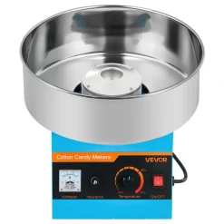 VEVOR Cotton Candy Machine Commercial, 1000W Electric Candy Floss Maker, Easy Use with 15 inch Stainless Steel Bowl and Sugar Scoop, Makes Hard Candy for Home Kids Birthday, Family Party, Blue