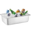 VEVOR Countertop Food Serving Display Container, 5 Pan Stainless Steel Food Serving Tray, Buffet Condiment Dispenser Display Rack with Clear Lid & 3 Freezer Boxes, for Restaurant Hotel Kitchen Party