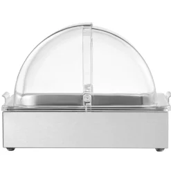 VEVOR Countertop Food Serving Display Container, Stainless Steel Food Salad Server Tray, Buffet Condiment Dispenser, Ice Cooled Rack with Clear Roll Top Cover, for Restaurant Hotel (6x1/6 Pan x2)