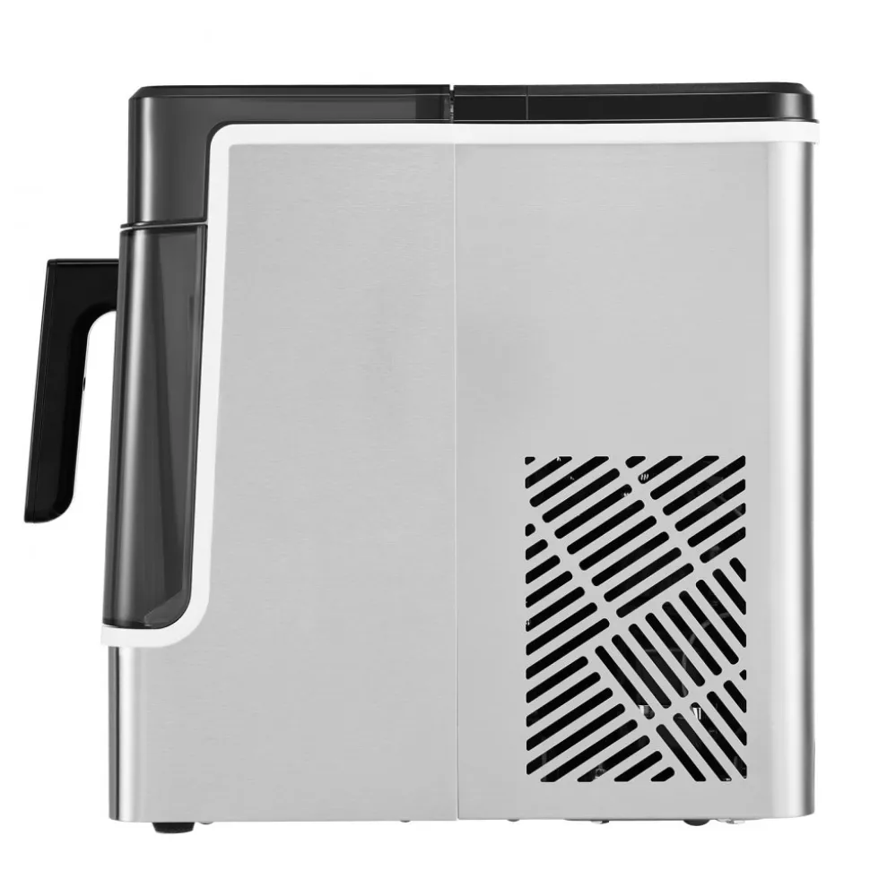 VEVOR Countertop Ice Maker, 32 Cubes Ready in 15 Mins, 46lbs in 24Hrs, Self-Cleaning Portable Ice Maker with Convenient Ice Transfer, Ice Machine with 3 Sizes Ice Cube for Home Kitchen Office Party