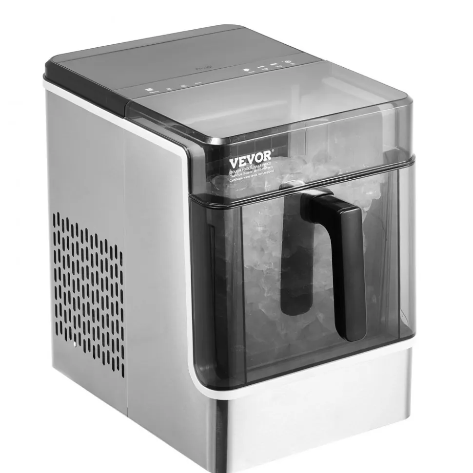 VEVOR Countertop Ice Maker, 32 Cubes Ready in 15 Mins, 46lbs in 24Hrs, Self-Cleaning Portable Ice Maker with Convenient Ice Transfer, Ice Machine with 3 Sizes Ice Cube for Home Kitchen Office Party