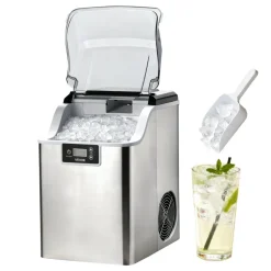 VEVOR Countertop Ice Maker, 44 lbs per Day, Self-Cleaning Portable Machine with Scoop, 4 lbs Ice-Storage Basket, Nugget Ice-Making Machine with Chewable Ices for Home, Kitchen, Office, Bar & Party