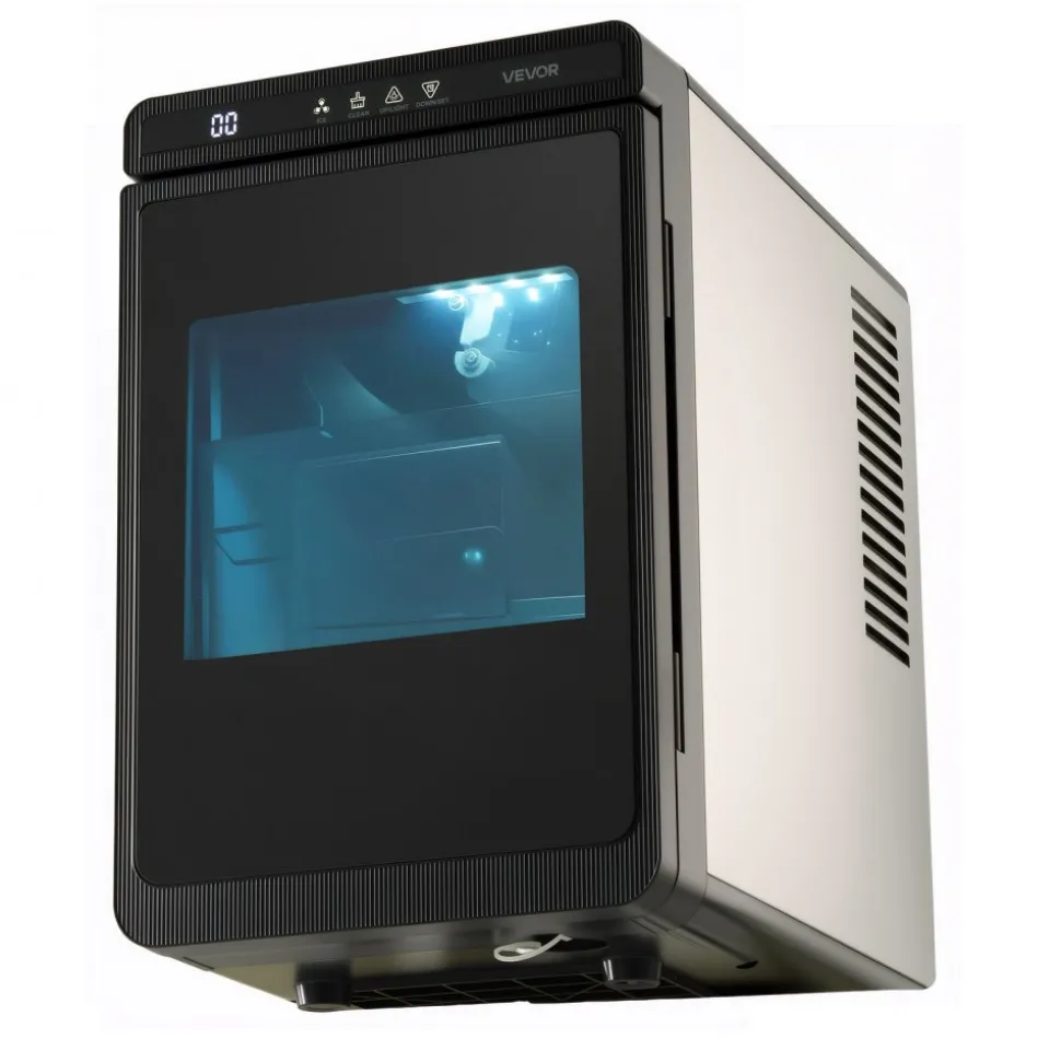 VEVOR Countertop Ice Maker, 22 lbs per Day, Self-Cleaning Portable Machine with Tong, Drawer-Style Ice Access, Ice-Making Machine with Large Square Cubes, for Home, Kitchen, Office, Bar & Party