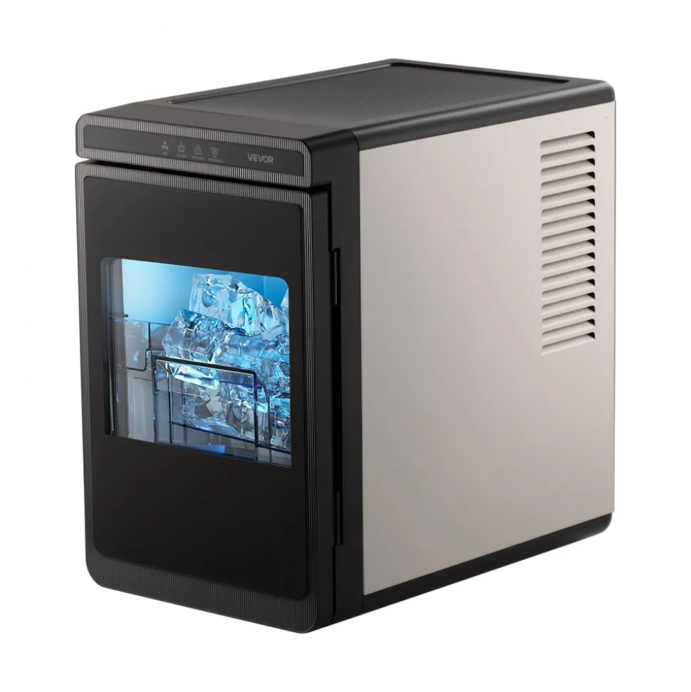 VEVOR Countertop Ice Maker, 22 lbs per Day, Self-Cleaning Portable Machine with Tong, Drawer-Style Ice Access, Ice-Making Machine with Large Square Cubes, for Home, Kitchen, Office, Bar & Party