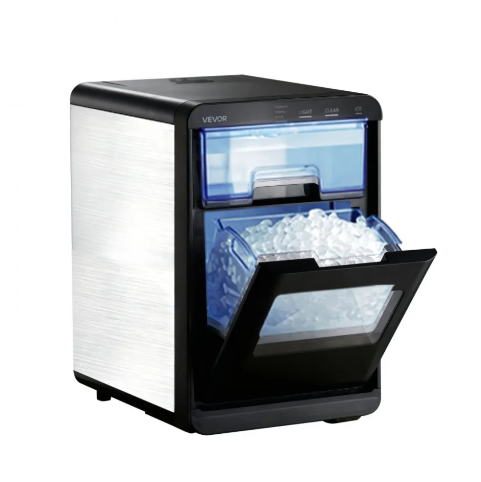 VEVOR Countertop Ice Maker, 44 lbs per Day, Self-Cleaning Portable Machine with Scoop, Drawer-Style Ice Access, Nugget Ice-Making Machine with Chewable Ices for Home, Kitchen, Office, Bar & Party