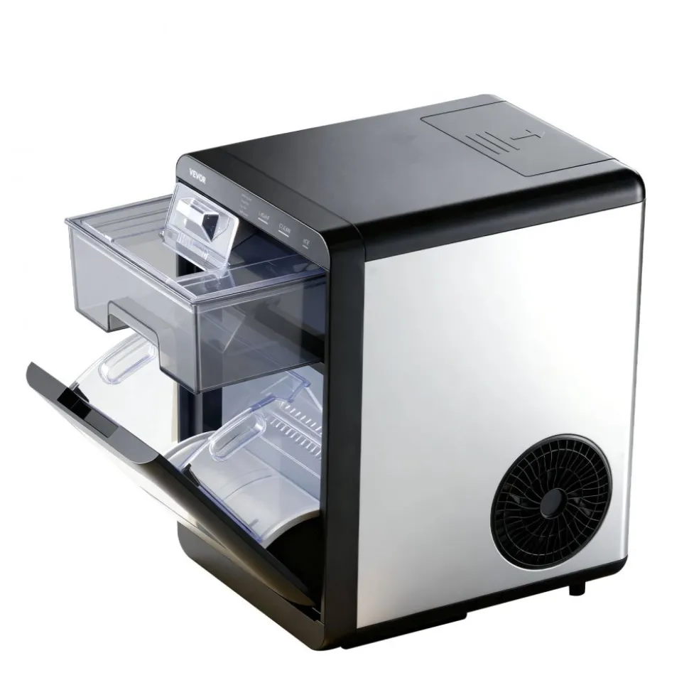 VEVOR Countertop Ice Maker, 44 lbs per Day, Self-Cleaning Portable Machine with Scoop, Drawer-Style Ice Access, Nugget Ice-Making Machine with Chewable Ices for Home, Kitchen, Office, Bar & Party